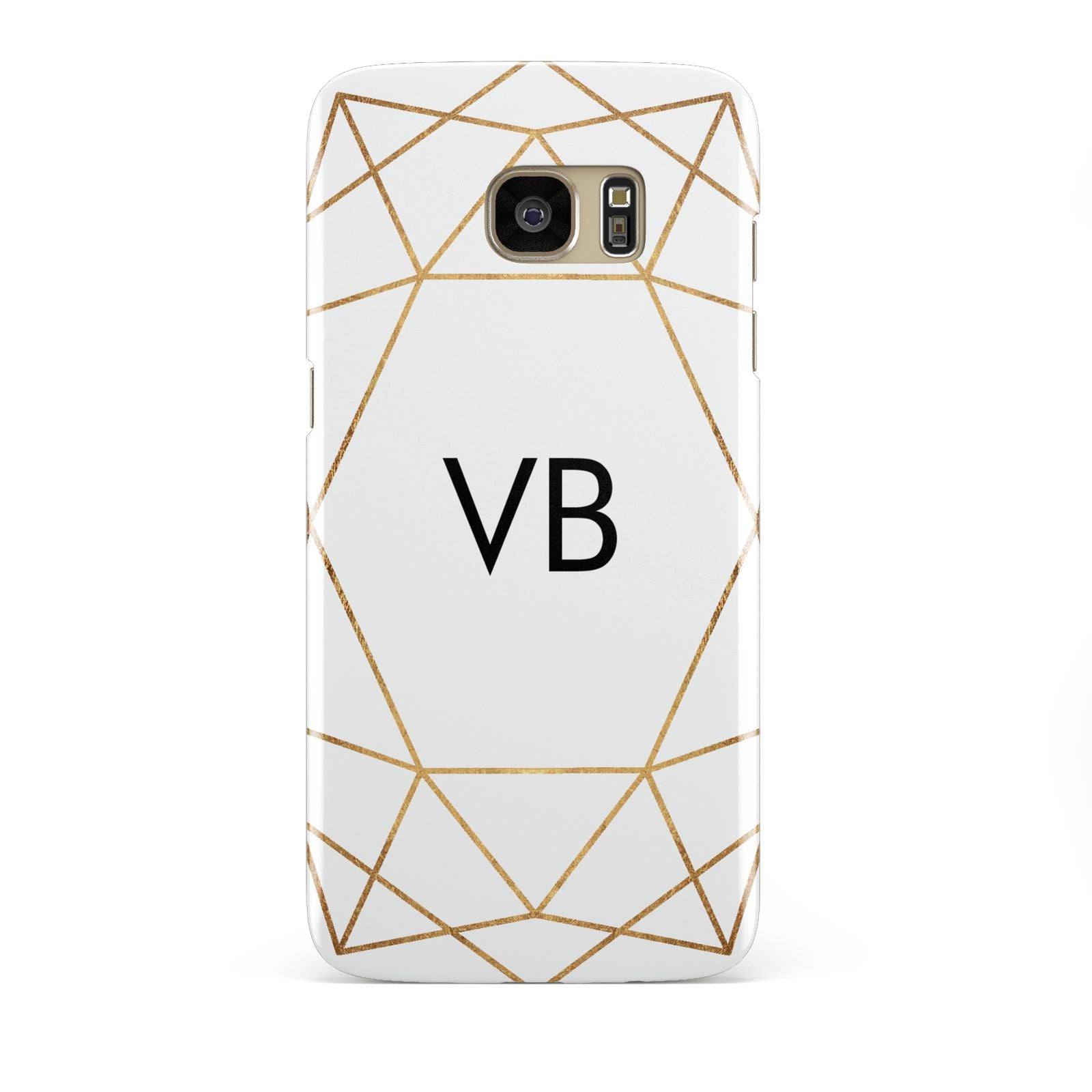 Personalised Initials White Gold Geometric Samsung Galaxy S7 Edge Case