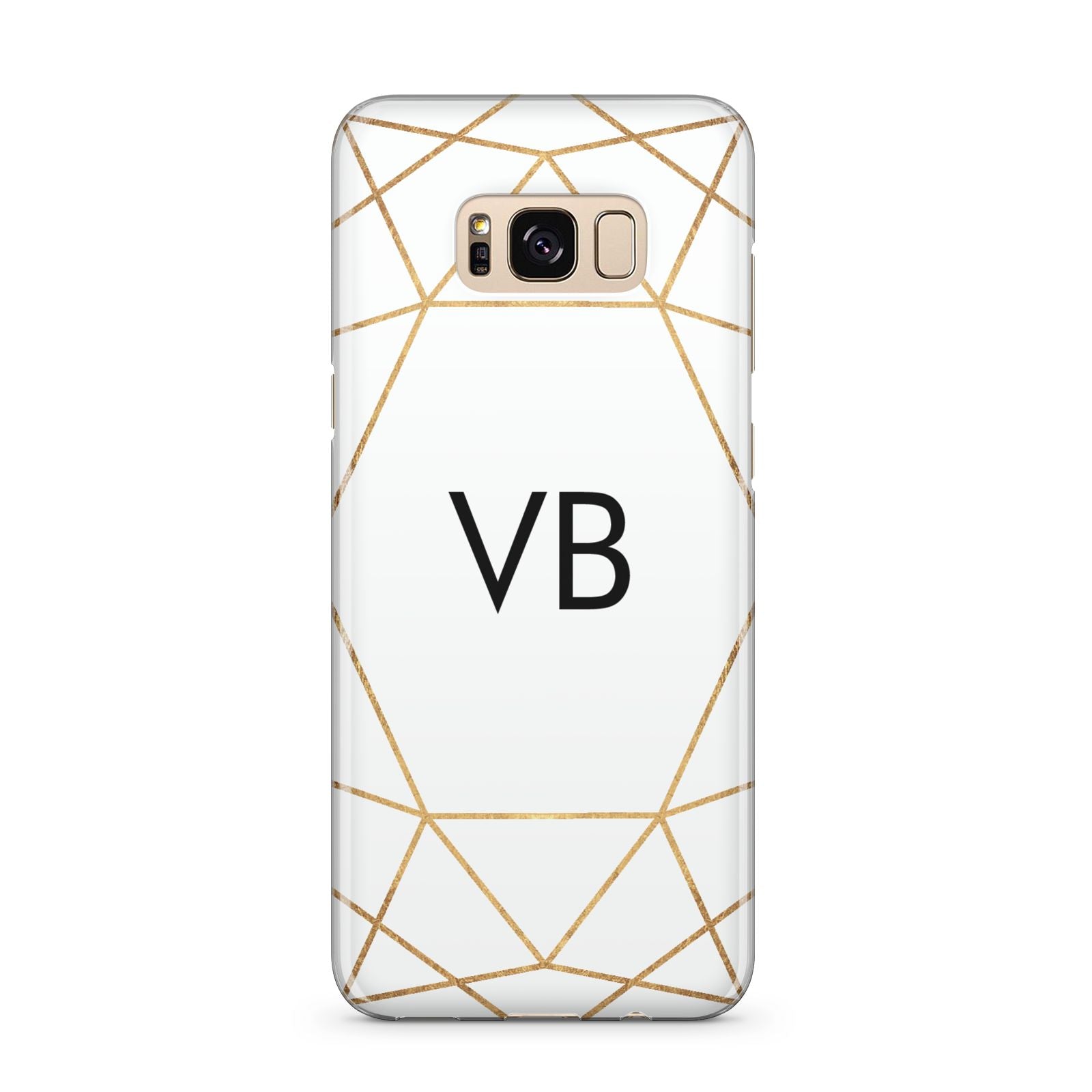 Personalised Initials White Gold Geometric Samsung Galaxy S8 Plus Case