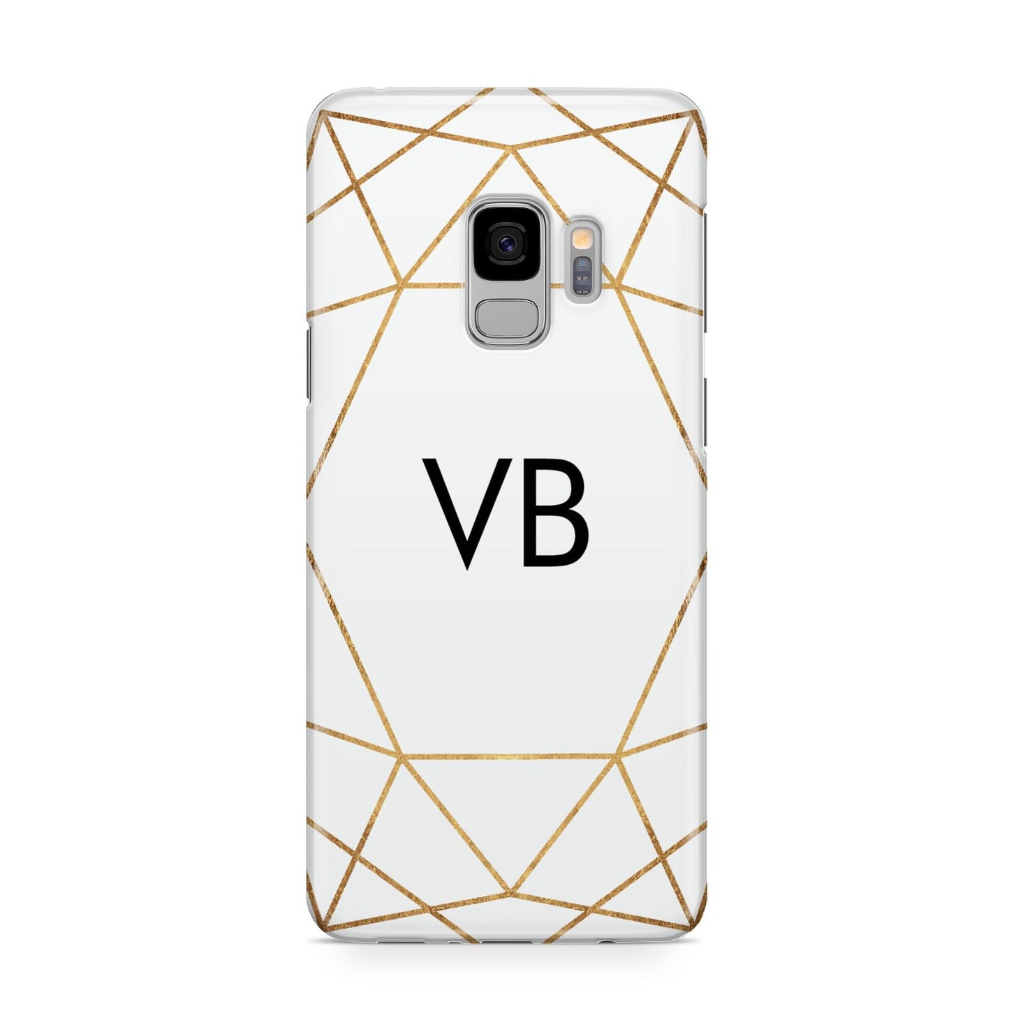 Personalised Initials White Gold Geometric Samsung Galaxy S9 Case