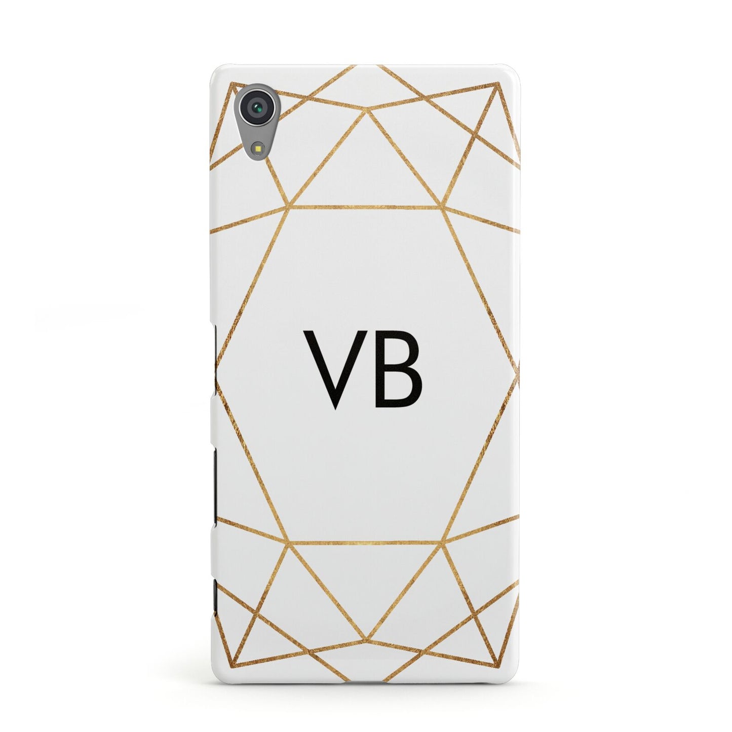 Personalised Initials White Gold Geometric Sony Xperia Case