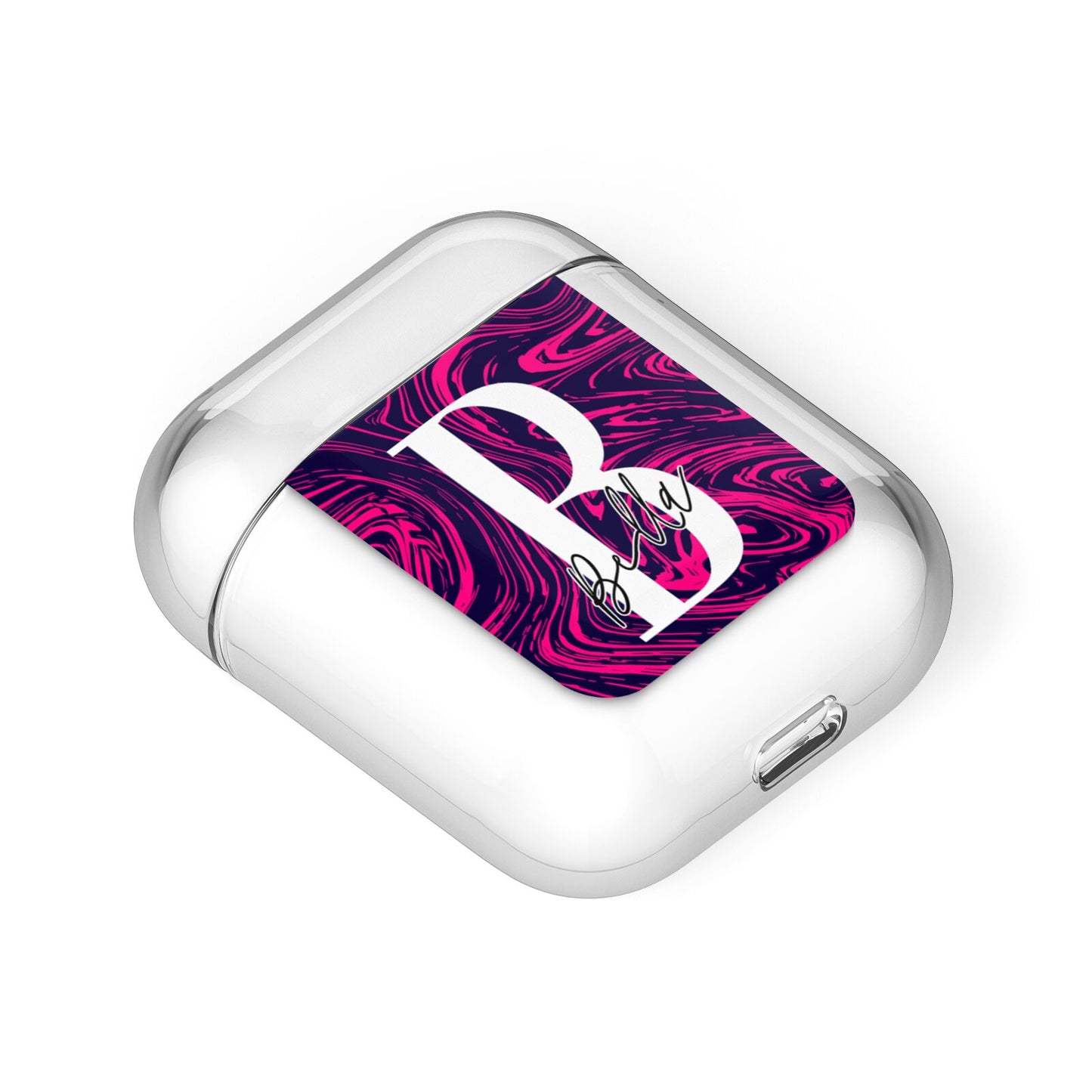 Personalised Ink Marble AirPods Case Laid Flat
