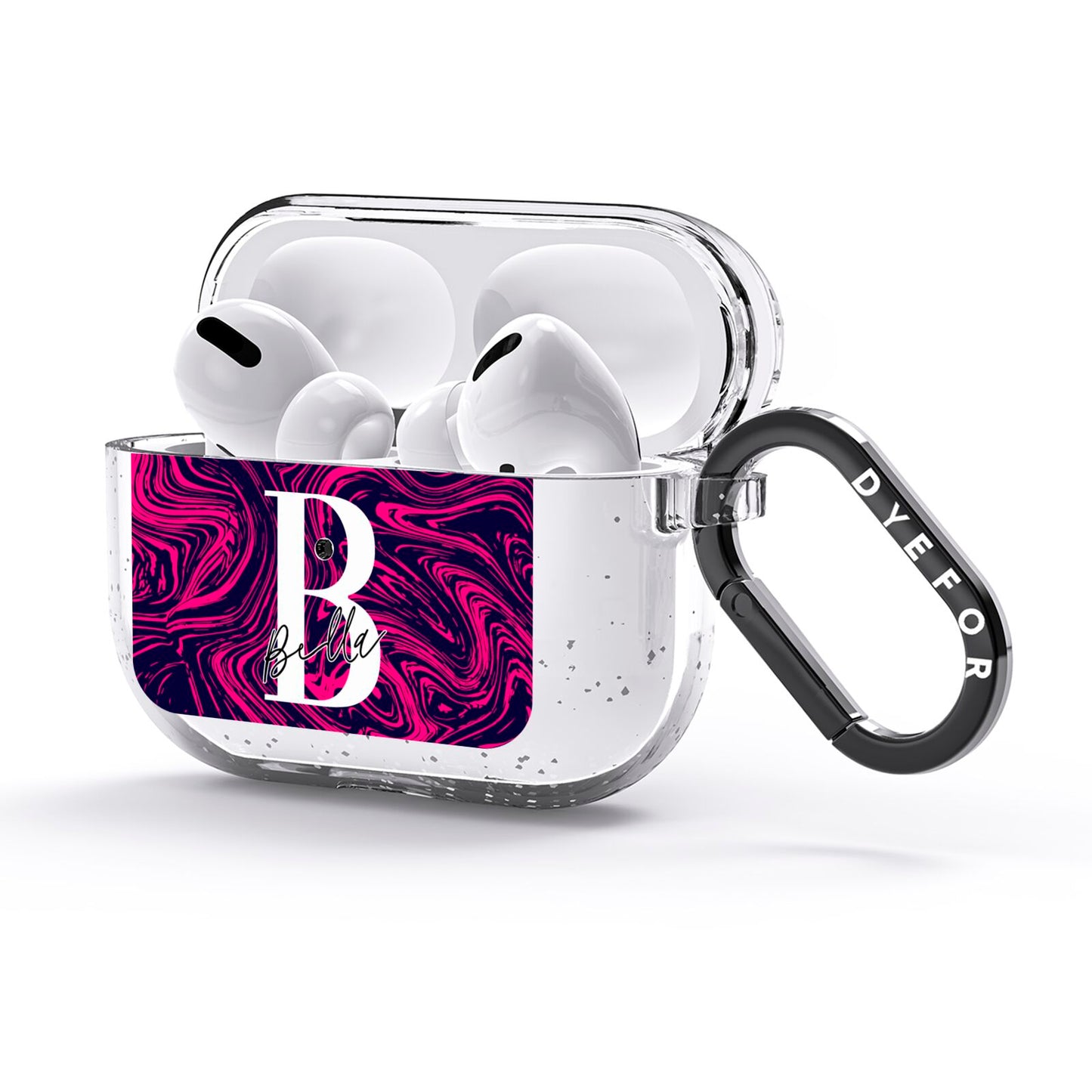 Personalised Ink Marble AirPods Glitter Case 3rd Gen Side Image