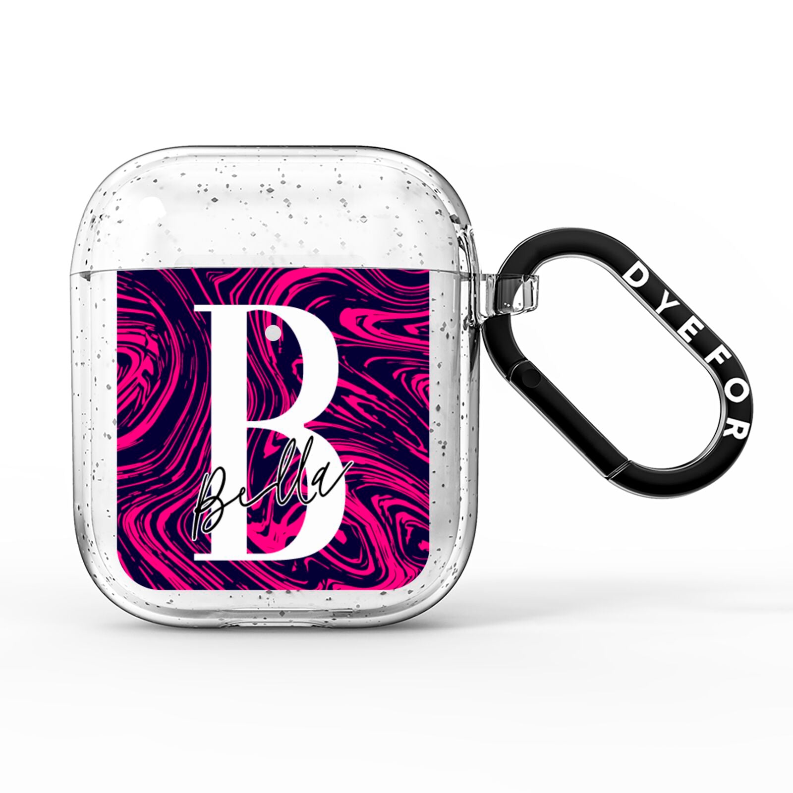 Personalised Ink Marble AirPods Glitter Case