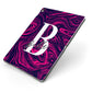 Personalised Ink Marble Apple iPad Case on Grey iPad Side View