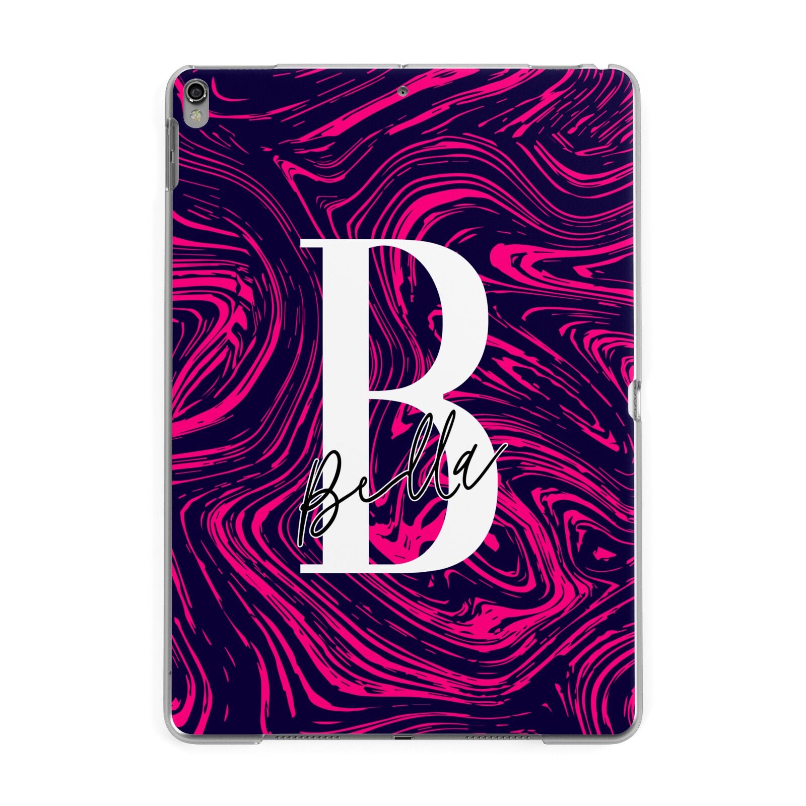 Personalised Ink Marble Apple iPad Grey Case