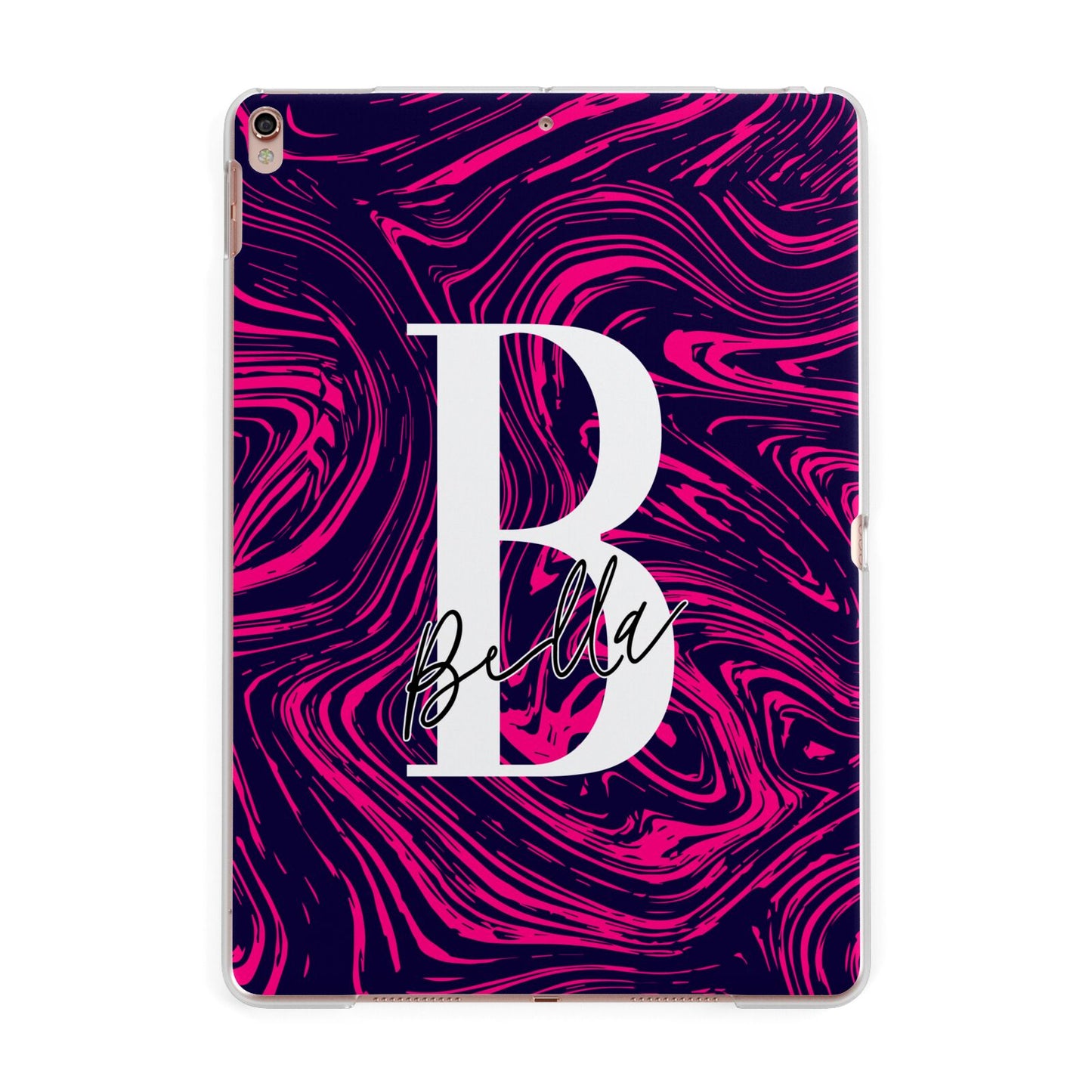 Personalised Ink Marble Apple iPad Rose Gold Case