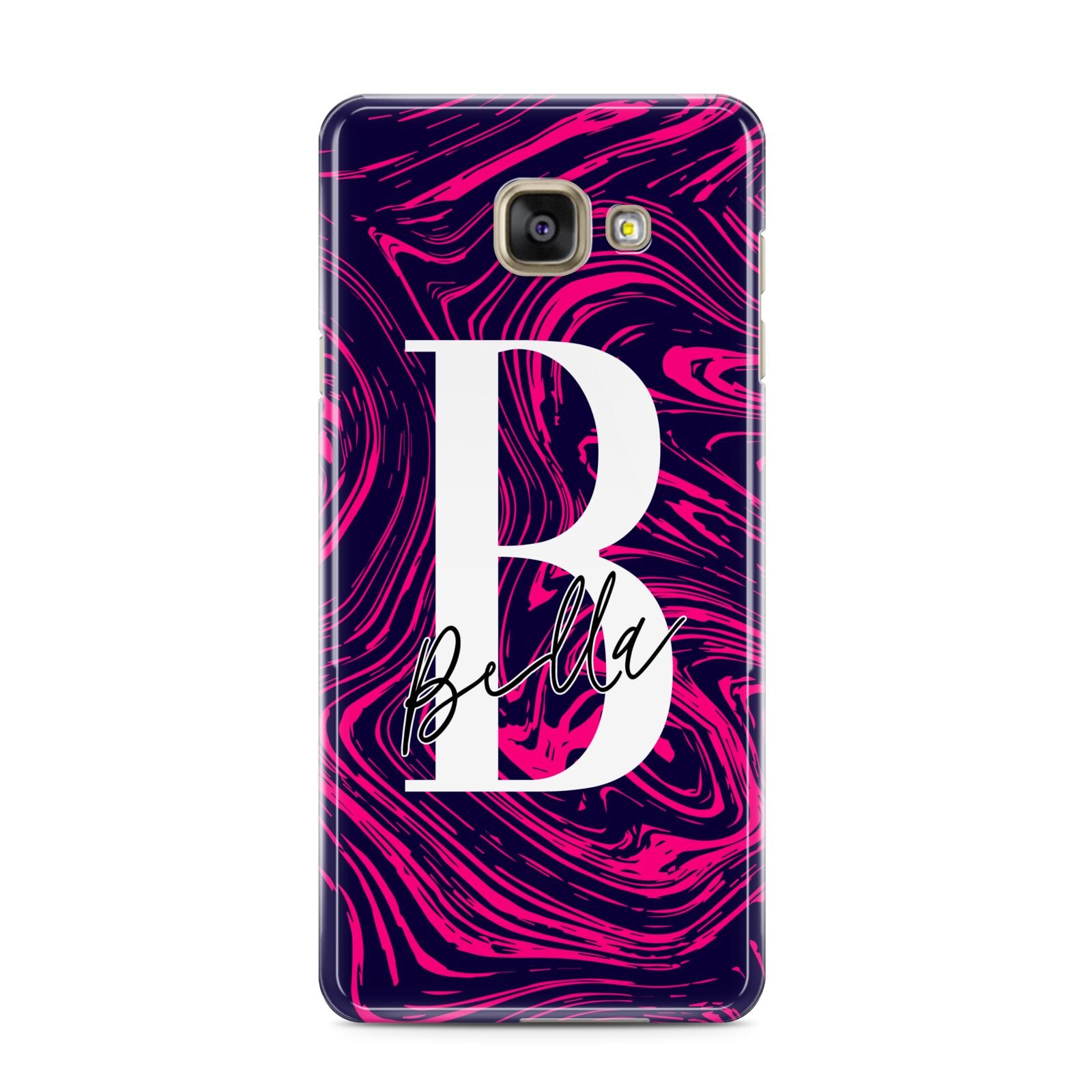 Personalised Ink Marble Samsung Galaxy A3 2016 Case on gold phone