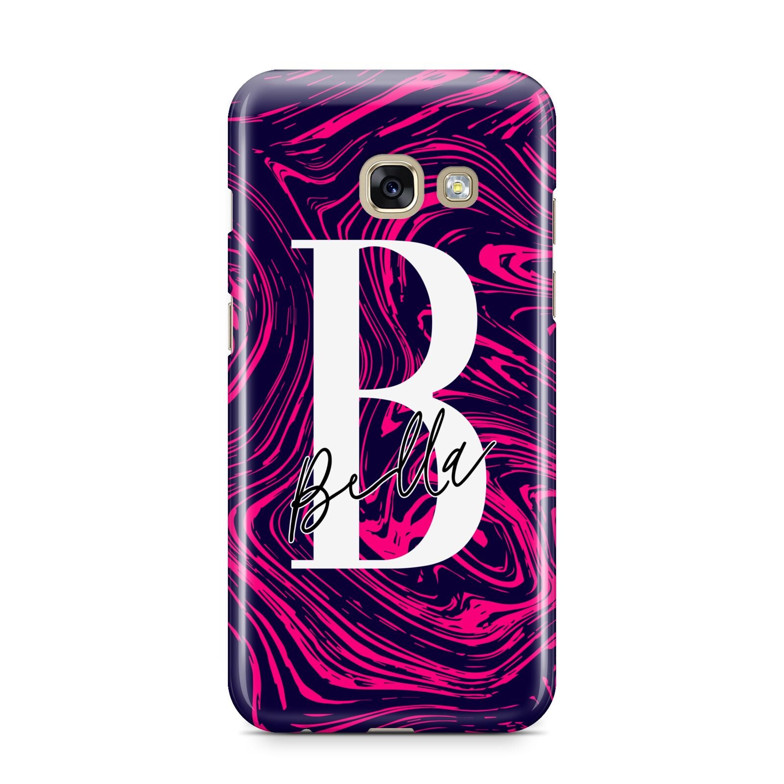 Personalised Ink Marble Samsung Galaxy A3 2017 Case on gold phone