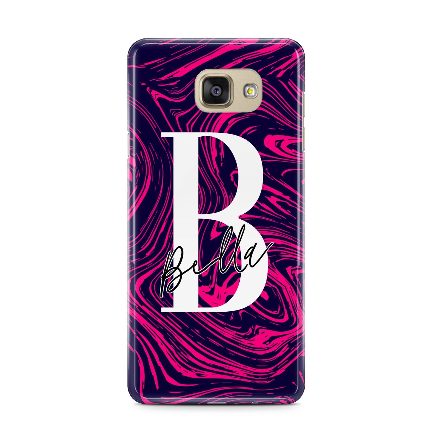 Personalised Ink Marble Samsung Galaxy A7 2016 Case on gold phone