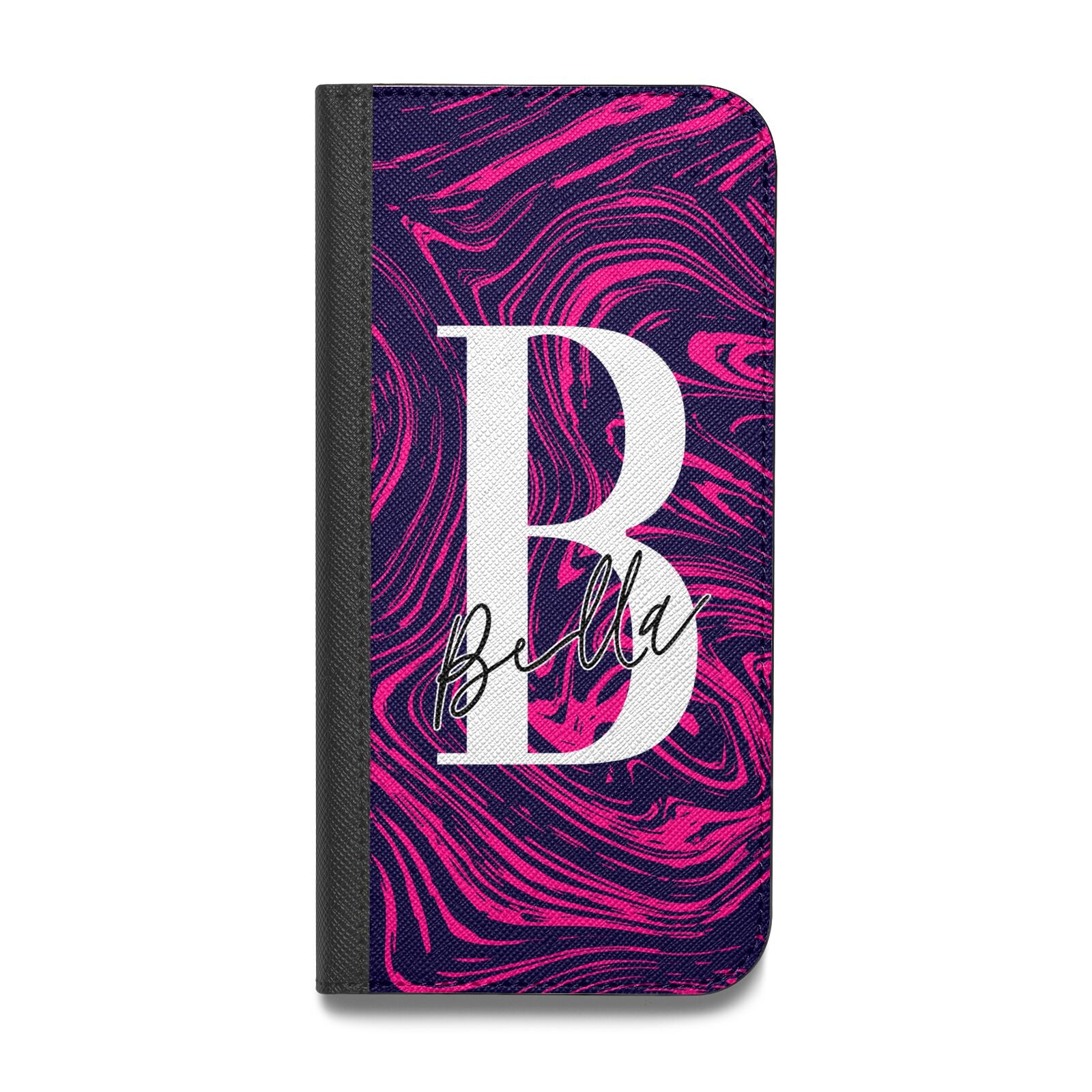 Personalised Ink Marble Vegan Leather Flip Samsung Case