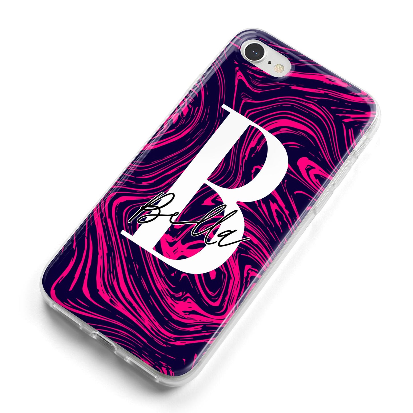 Personalised Ink Marble iPhone 8 Bumper Case on Silver iPhone Alternative Image