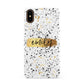 Personalised Ink Splatter Gold Apple iPhone XS 3D Snap Case
