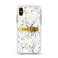 Personalised Ink Splatter Gold Apple iPhone Xs Impact Case White Edge on Gold Phone
