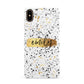 Personalised Ink Splatter Gold Apple iPhone Xs Max 3D Snap Case