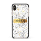 Personalised Ink Splatter Gold Apple iPhone Xs Max Impact Case Black Edge on Gold Phone