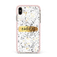 Personalised Ink Splatter Gold Apple iPhone Xs Max Impact Case Pink Edge on Gold Phone