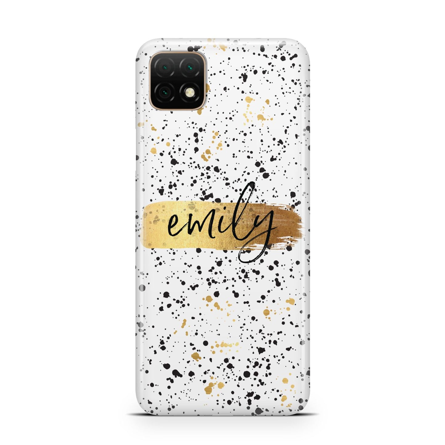 Personalised Ink Splatter Gold Huawei Enjoy 20 Phone Case