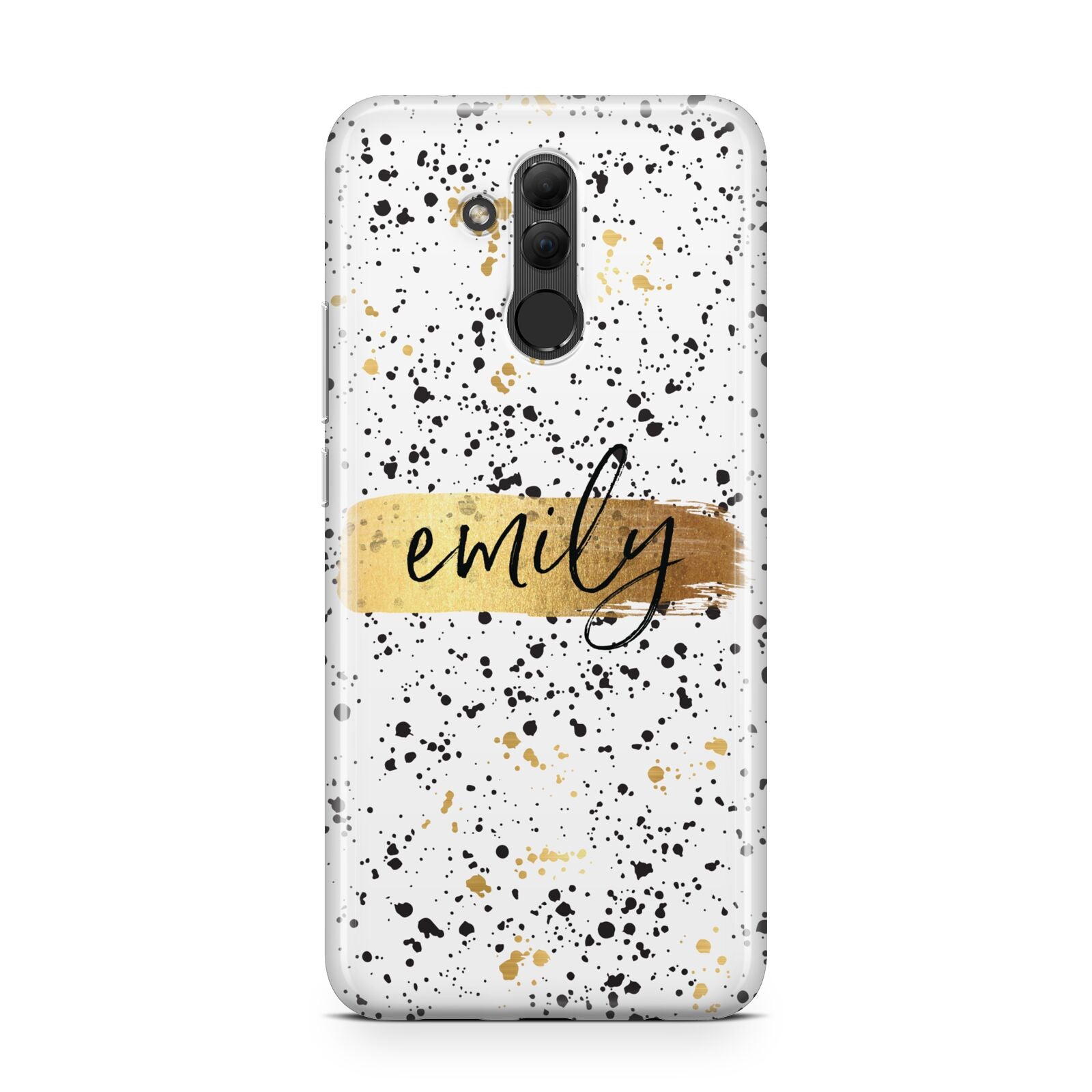 Personalised Ink Splatter Gold Huawei Mate 20 Lite