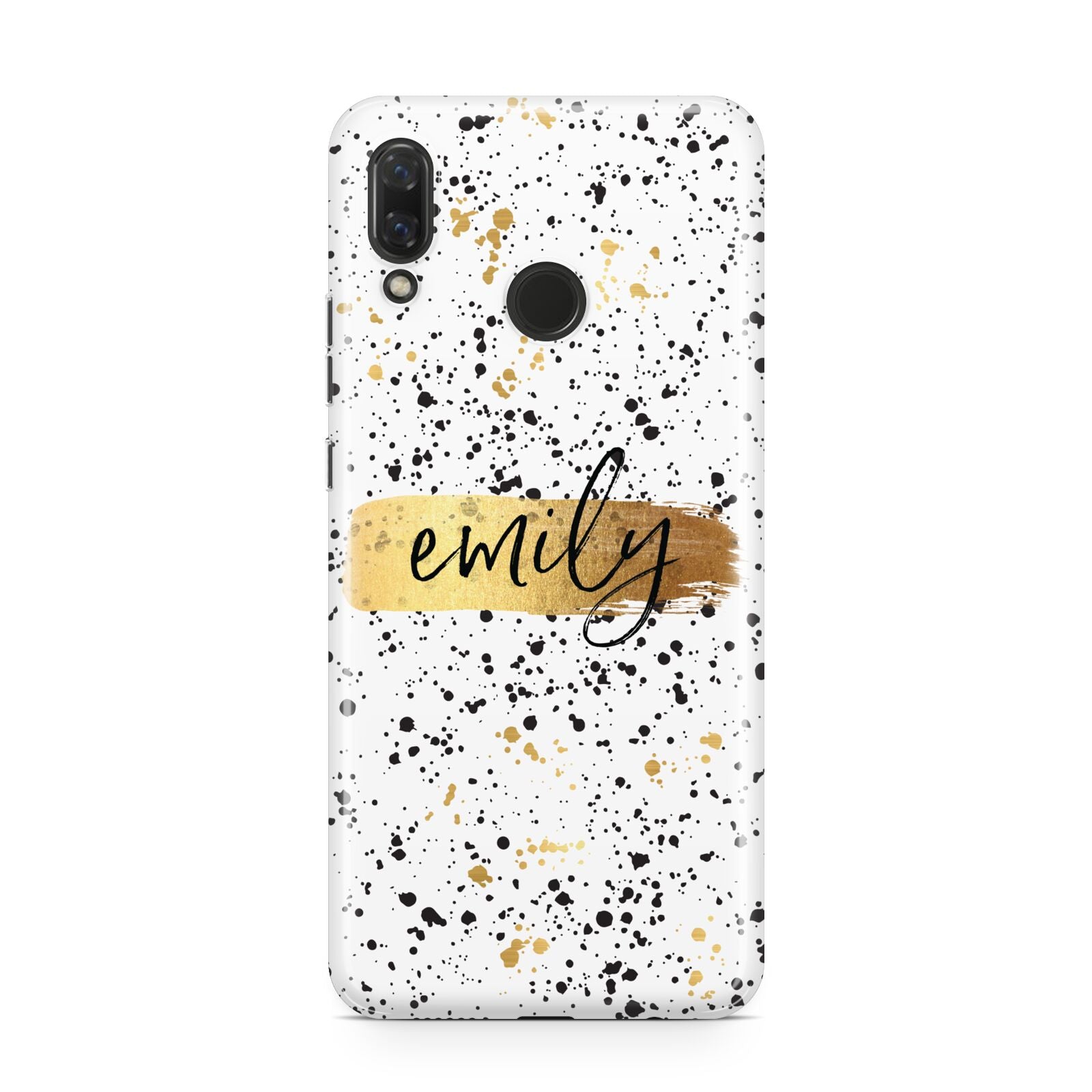 Personalised Ink Splatter Gold Huawei Nova 3 Phone Case