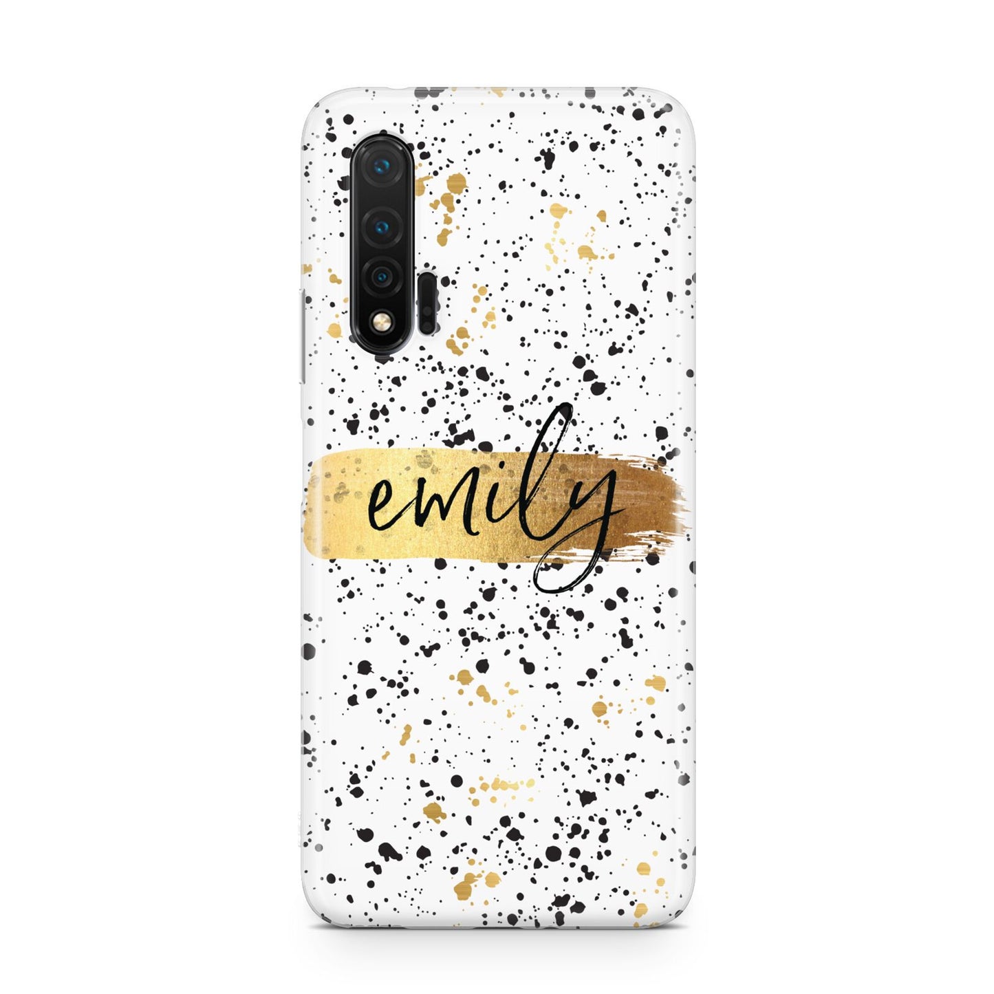 Personalised Ink Splatter Gold Huawei Nova 6 Phone Case