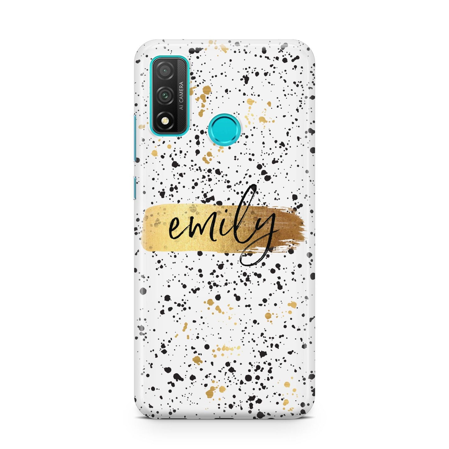 Personalised Ink Splatter Gold Huawei P Smart 2020