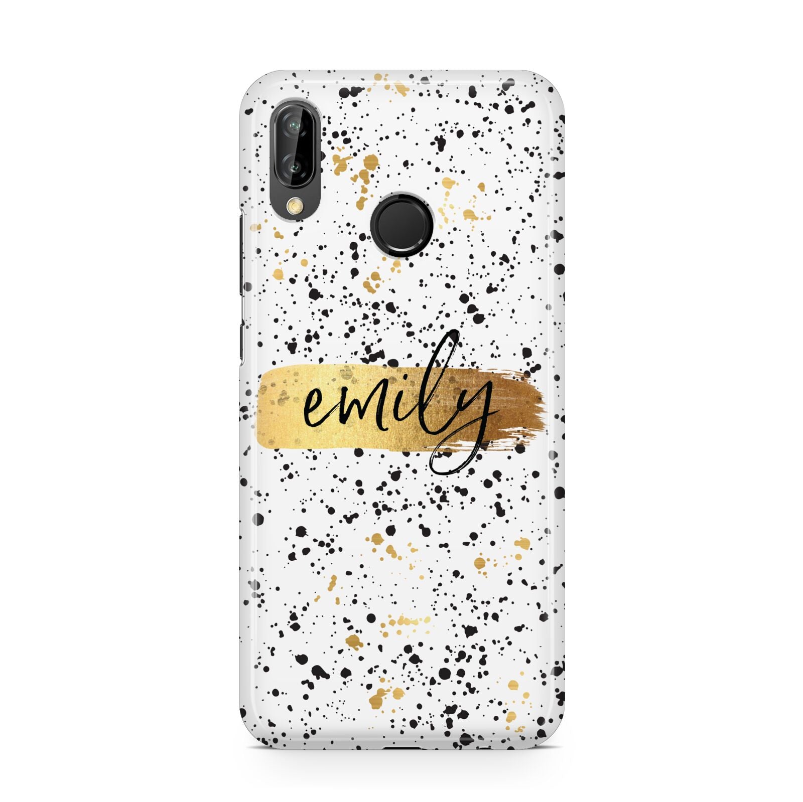 Personalised Ink Splatter Gold Huawei P20 Lite Phone Case