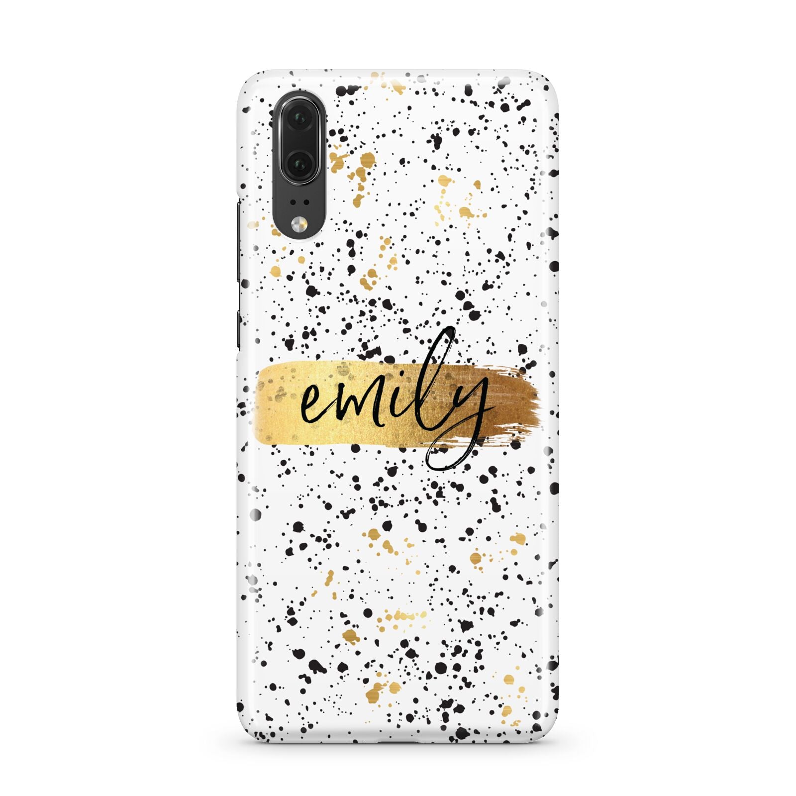 Personalised Ink Splatter Gold Huawei P20 Phone Case