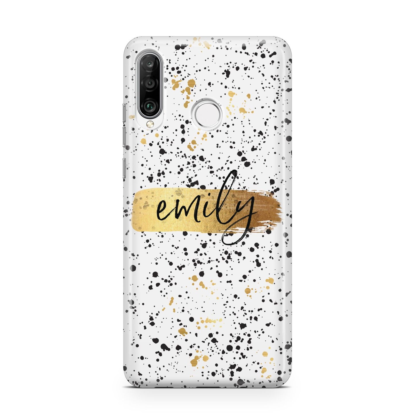 Personalised Ink Splatter Gold Huawei P30 Lite Phone Case