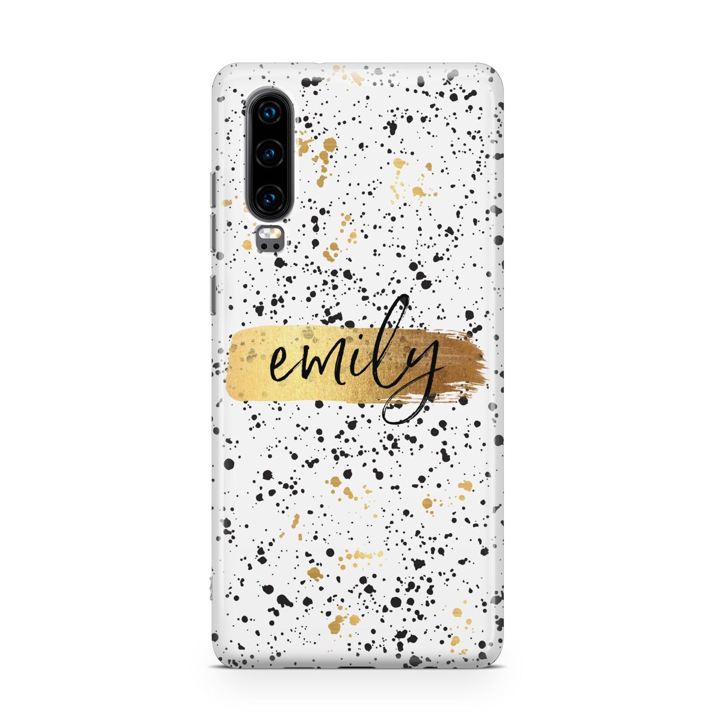 Personalised Ink Splatter Gold Huawei P30 Phone Case