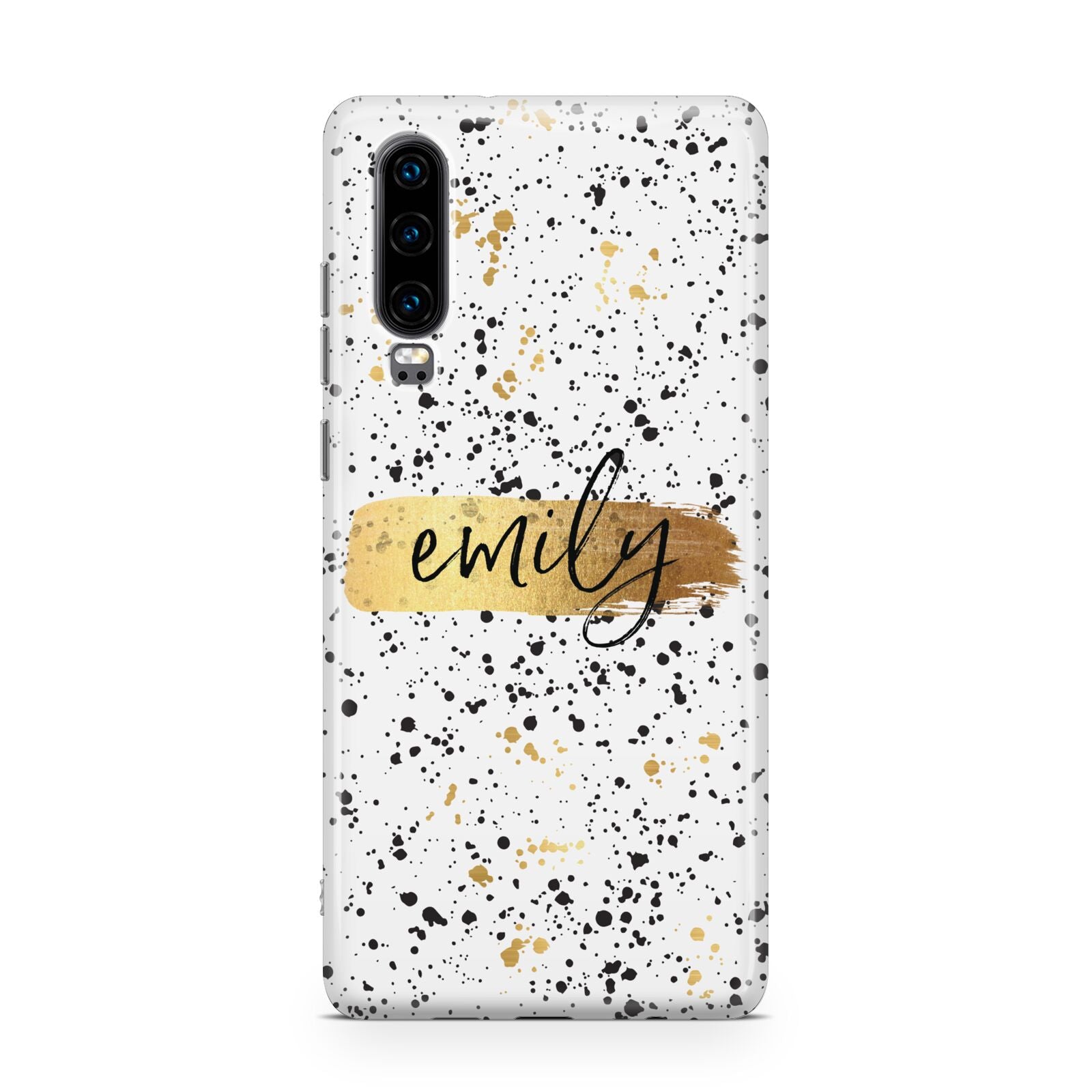 Personalised Ink Splatter Gold Huawei P30 Phone Case