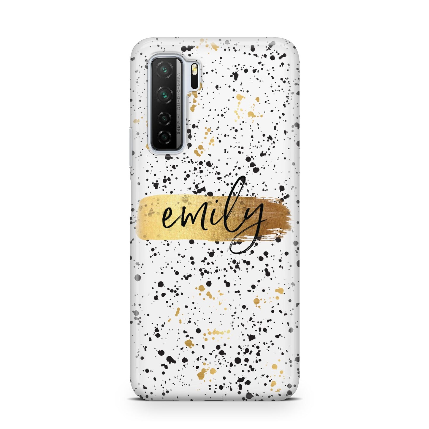 Personalised Ink Splatter Gold Huawei P40 Lite 5G Phone Case