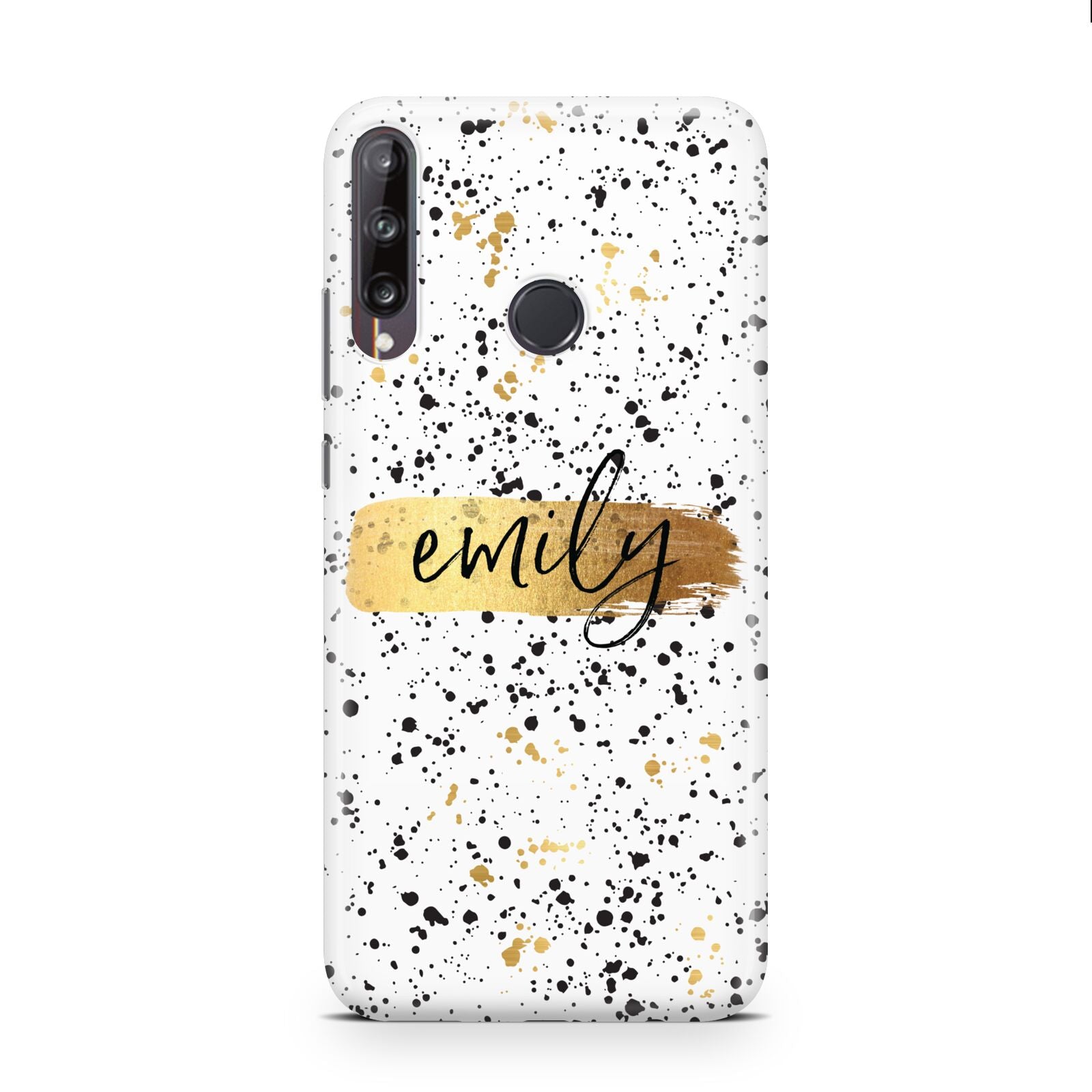 Personalised Ink Splatter Gold Huawei P40 Lite E Phone Case