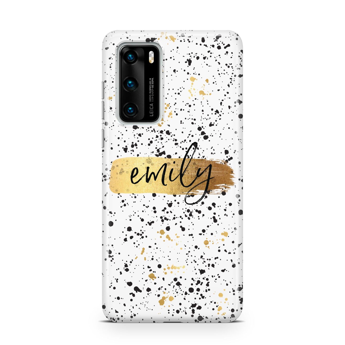 Personalised Ink Splatter Gold Huawei P40 Phone Case