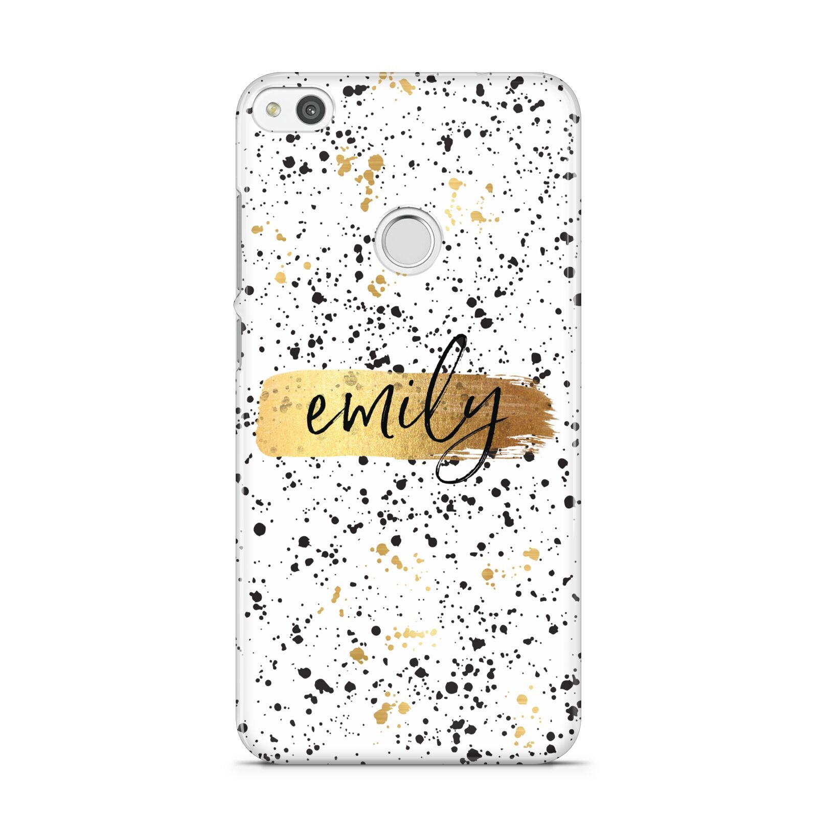 Personalised Ink Splatter Gold Huawei P8 Lite Case