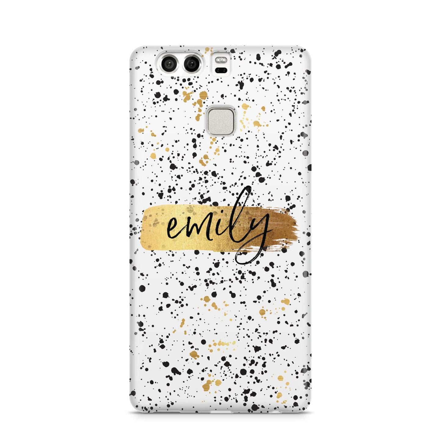 Personalised Ink Splatter Gold Huawei P9 Case