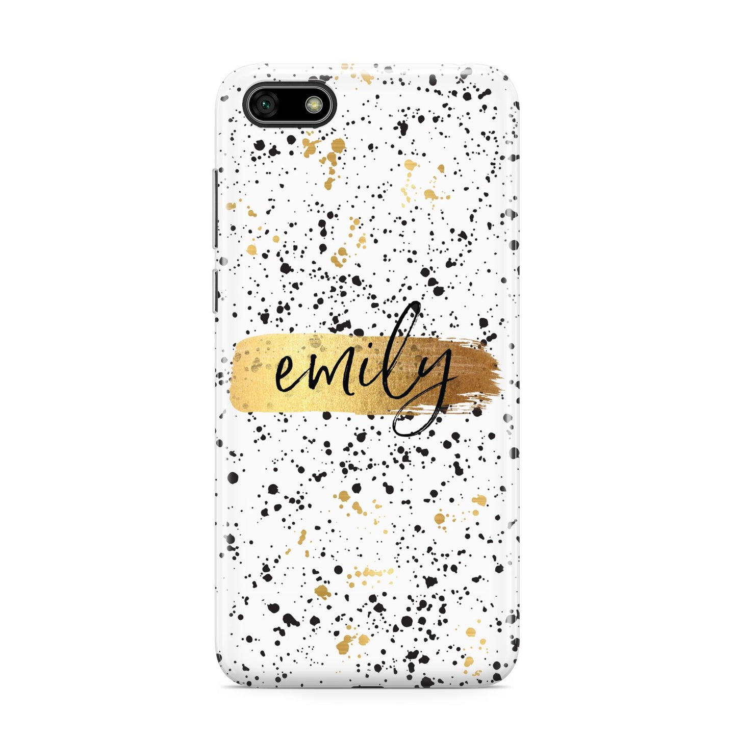 Personalised Ink Splatter Gold Huawei Y5 Prime 2018 Phone Case
