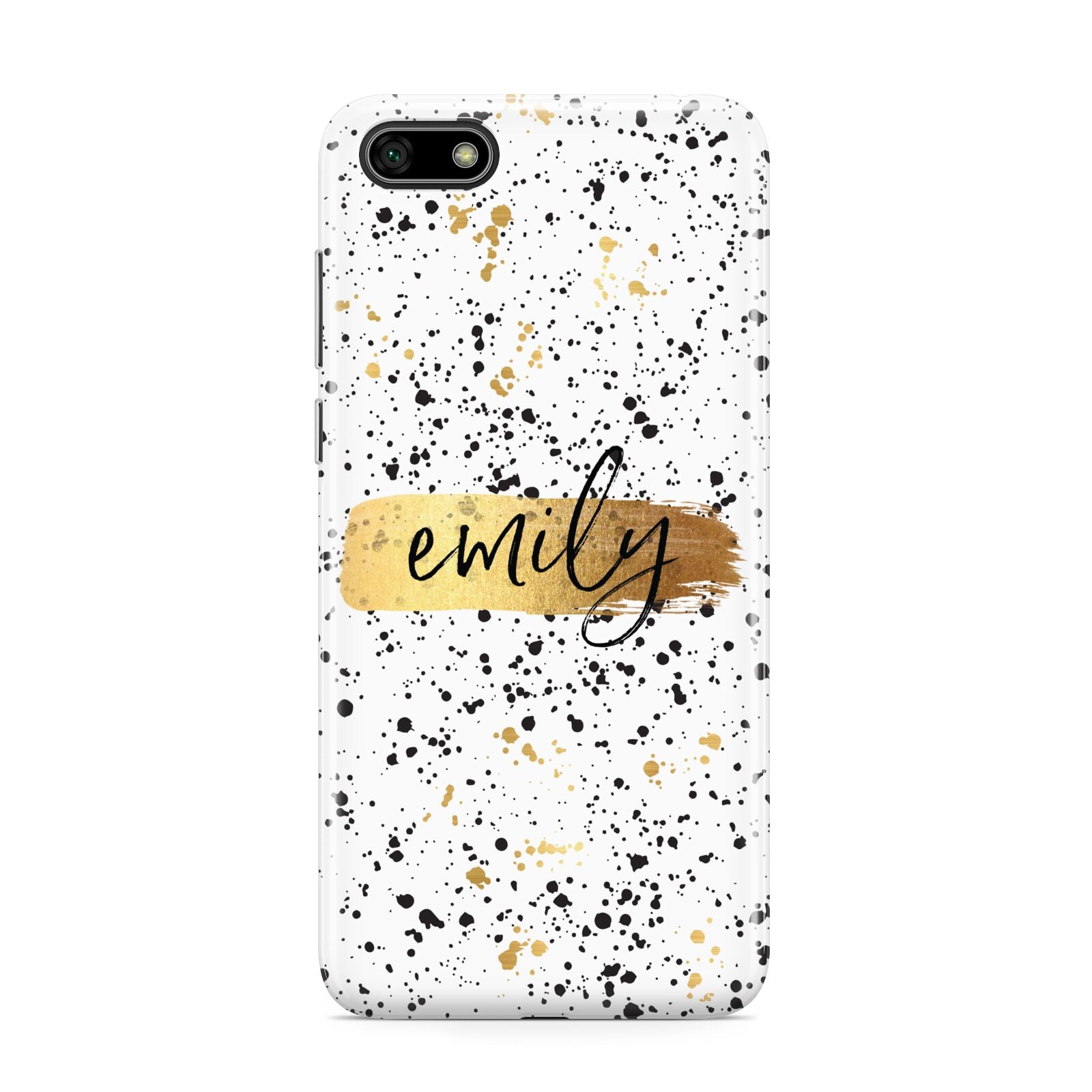 Personalised Ink Splatter Gold Huawei Y5 Prime 2018 Phone Case