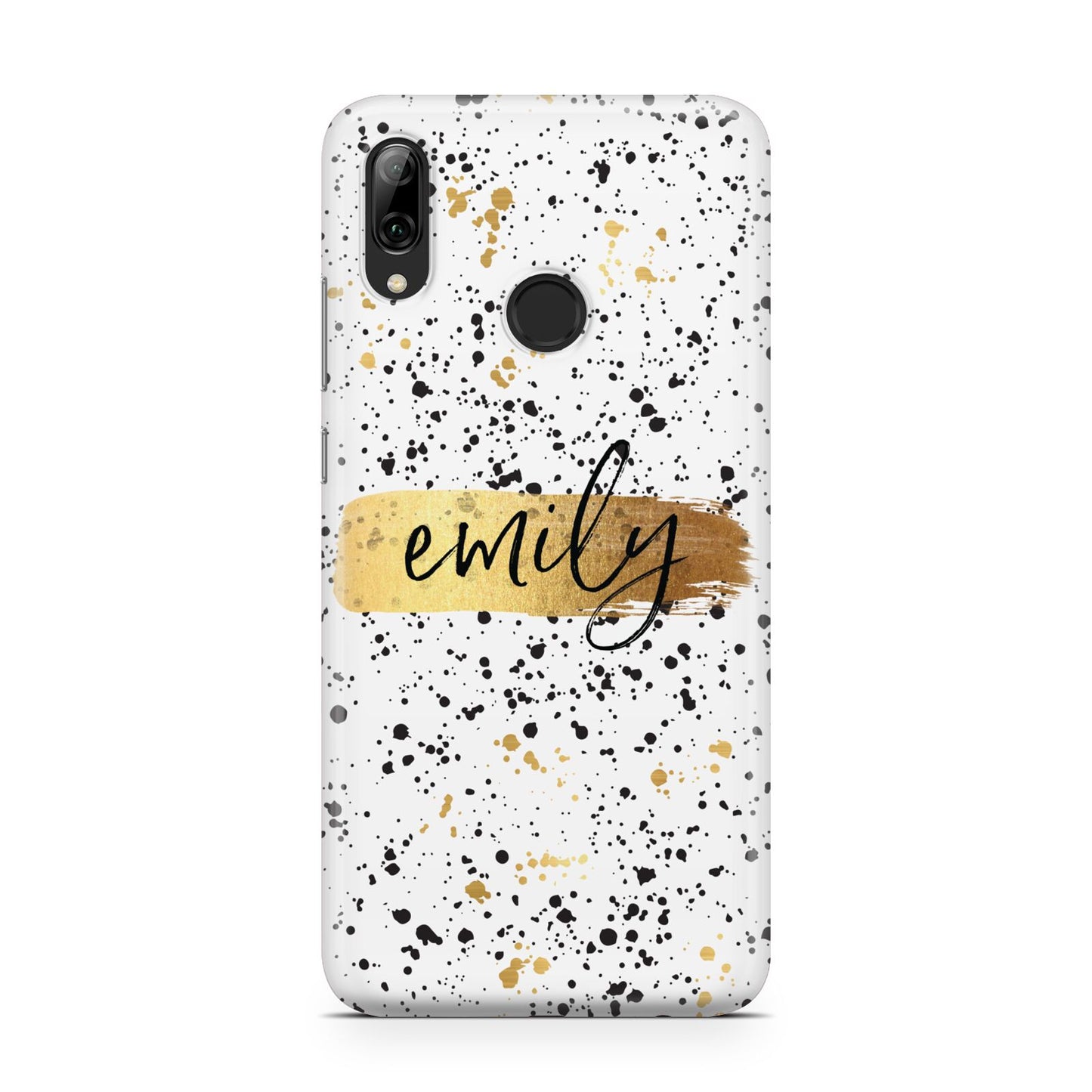 Personalised Ink Splatter Gold Huawei Y7 2019