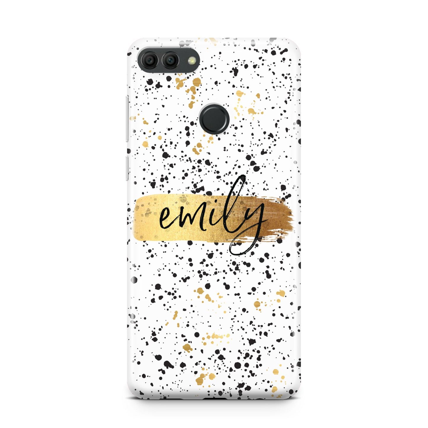 Personalised Ink Splatter Gold Huawei Y9 2018