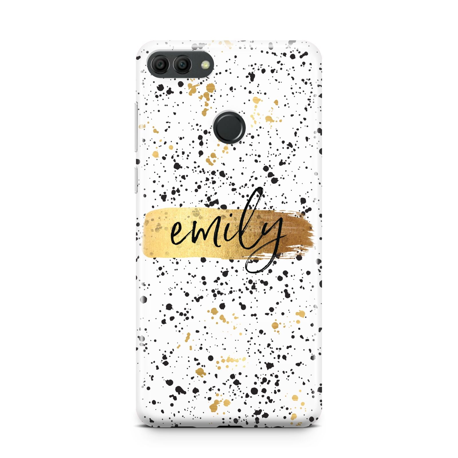 Personalised Ink Splatter Gold Huawei Y9 2018