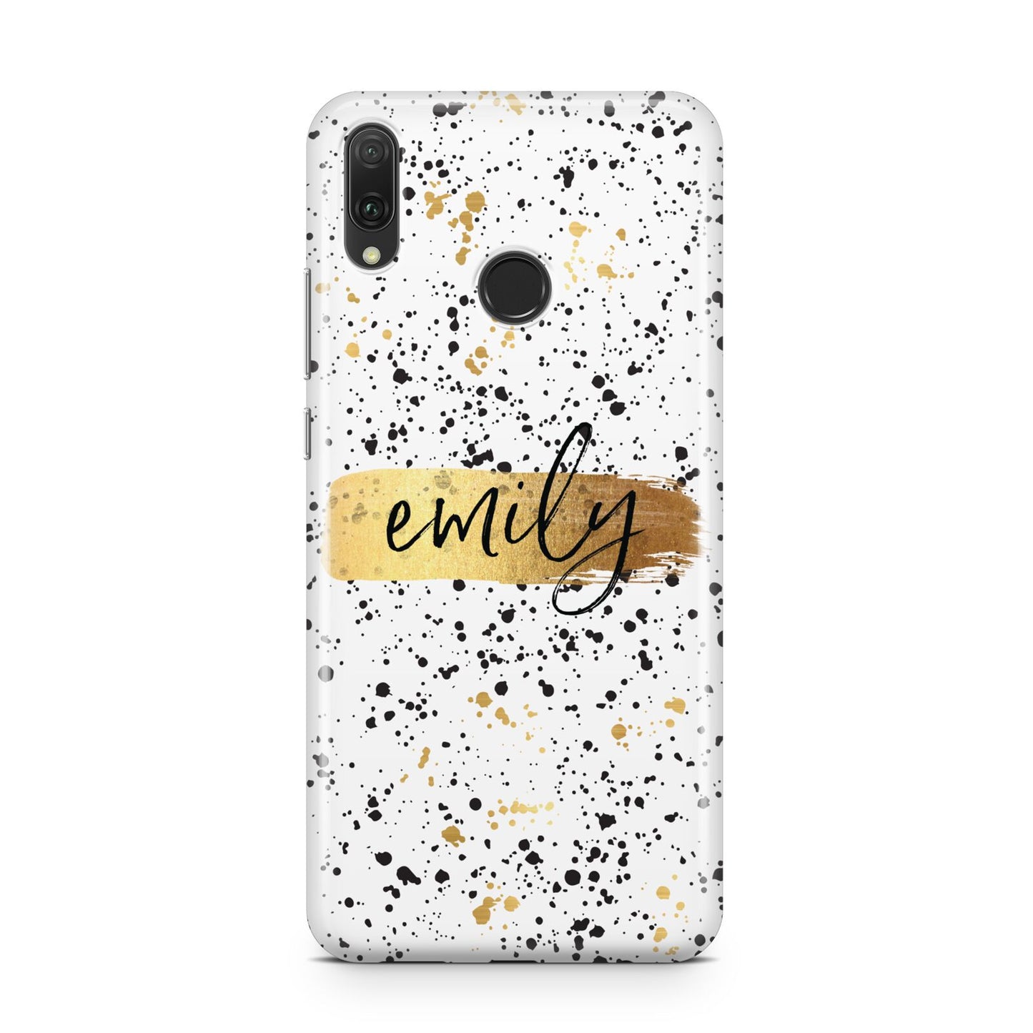 Personalised Ink Splatter Gold Huawei Y9 2019