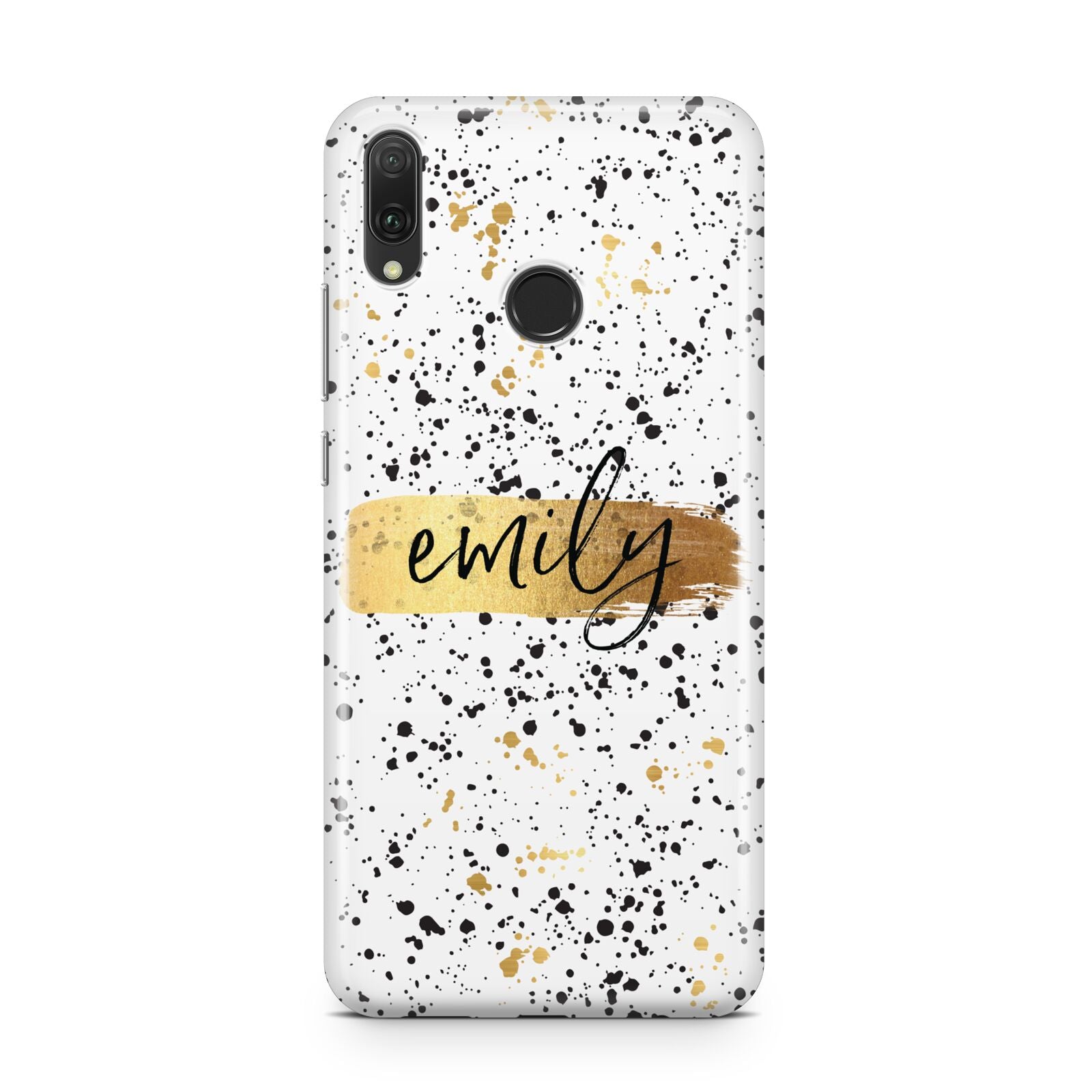 Personalised Ink Splatter Gold Huawei Y9 2019