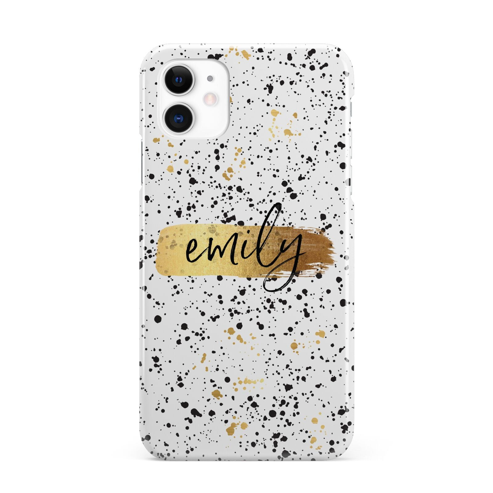 Personalised Ink Splatter Gold iPhone 11 3D Snap Case