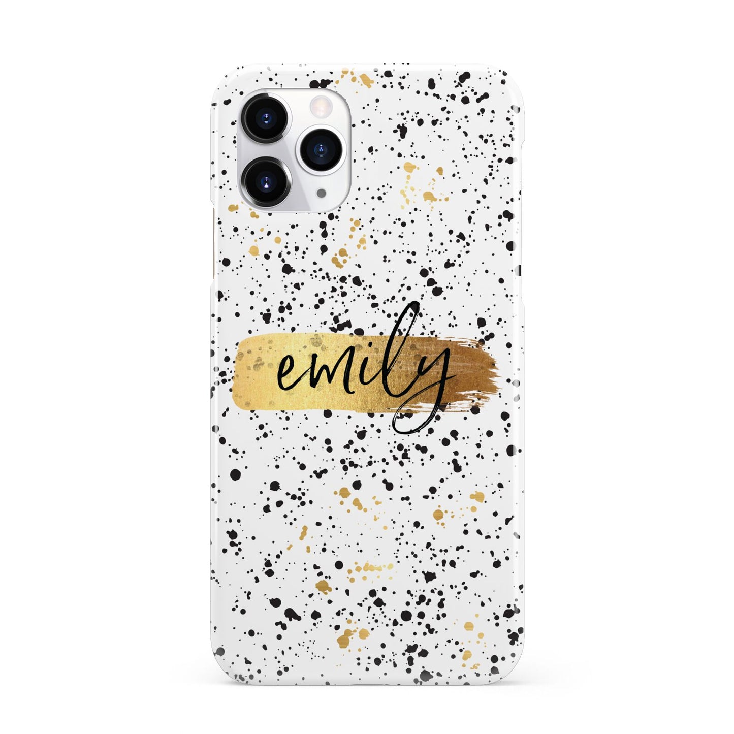 Personalised Ink Splatter Gold iPhone 11 Pro 3D Snap Case
