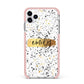 Personalised Ink Splatter Gold iPhone 11 Pro Max Impact Pink Edge Case