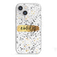 Personalised Ink Splatter Gold iPhone 13 Mini TPU Impact Case with White Edges