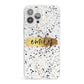 Personalised Ink Splatter Gold iPhone 13 Pro Max Clear Bumper Case