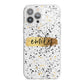 Personalised Ink Splatter Gold iPhone 13 Pro Max TPU Impact Case with White Edges