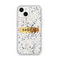 Personalised Ink Splatter Gold iPhone 14 Clear Tough Case Starlight