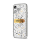 Personalised Ink Splatter Gold iPhone 14 Pro Max Clear Tough Case Silver Angled Image